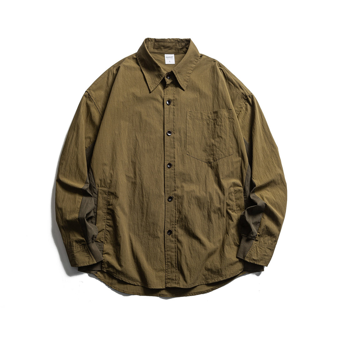 Herren Oversized Hemd mit Brusttasche und Rippbündchen Shop Nory