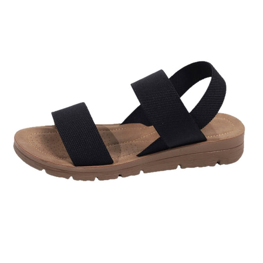 Damen Sandalen mit elastischen Kreuzriemen und Leoprint-Zehenriemen Shop Nory