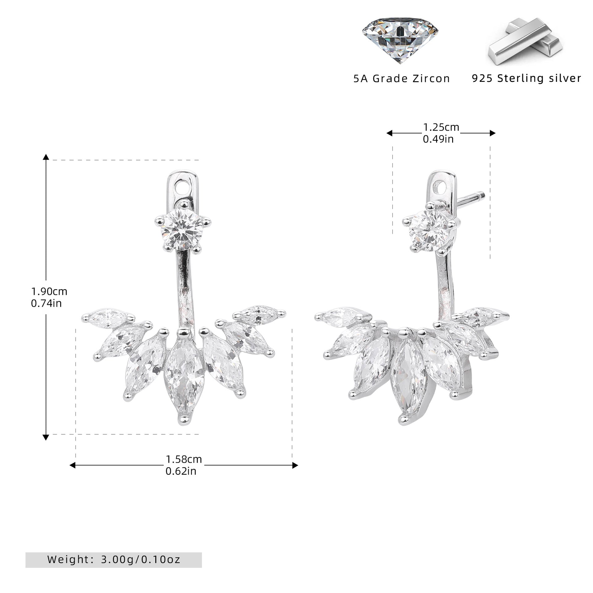 Damen Ohrhänger mit funkelndem Zirkon-Motiv und hochwertigem 925 Sterlingsilber Shop Nory
