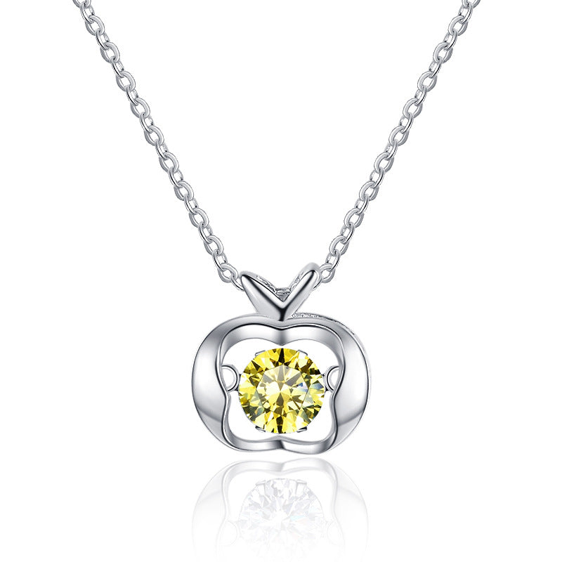 Damen Halskette mit herzförmigem Anhänger und funkelndem Zirkon Shop Nory