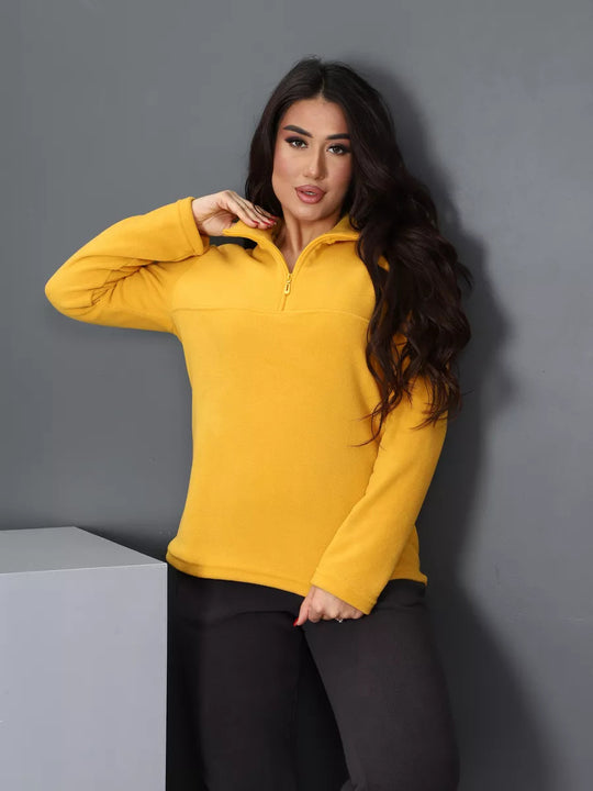 Damen Fleeceoberteil mit kurzem Halbzip und Stehkragen Shop Nory