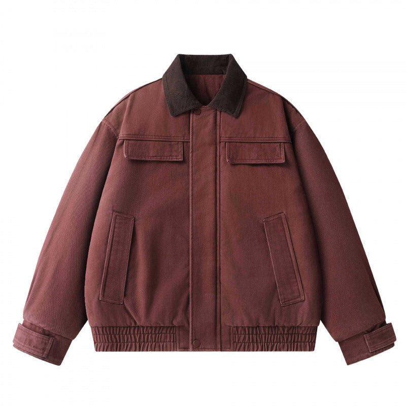 Herren Oversized Canvas-Blouson mit Cordkragen, verdeckter Frontleiste und gerafftem Saum Shop Nory