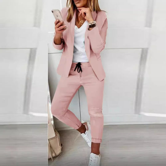 Damen Elegantes Zweiteiliges Blazer-Jogginganzug Shop Nory