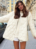 Damen Steppjacke mit großen Taschen und Rundhalsausschnitt