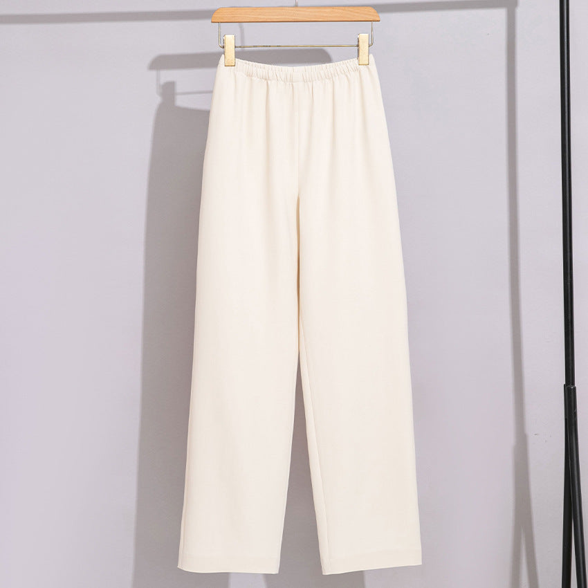 Damen Weite High‑Waist Komforthose mit elastischem Bund und geradem Bein Shop Nory