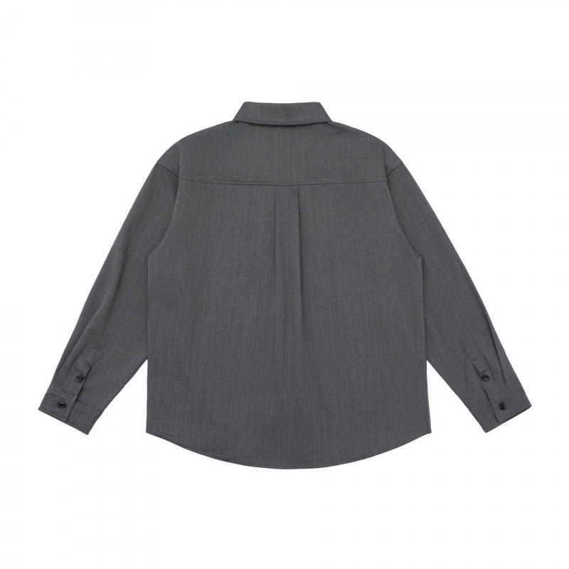 Unisex Oversize-Langarmhemd im Boxy-Cut mit Brusttasche und gerundetem Saum Shop Nory