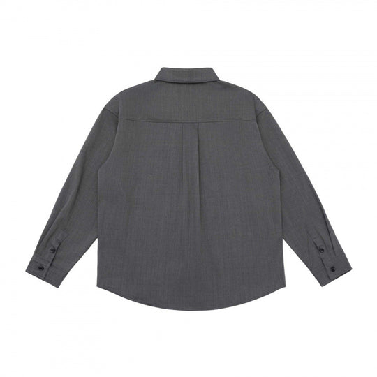 Unisex Oversize-Langarmhemd im Boxy-Cut mit Brusttasche und gerundetem Saum Shop Nory