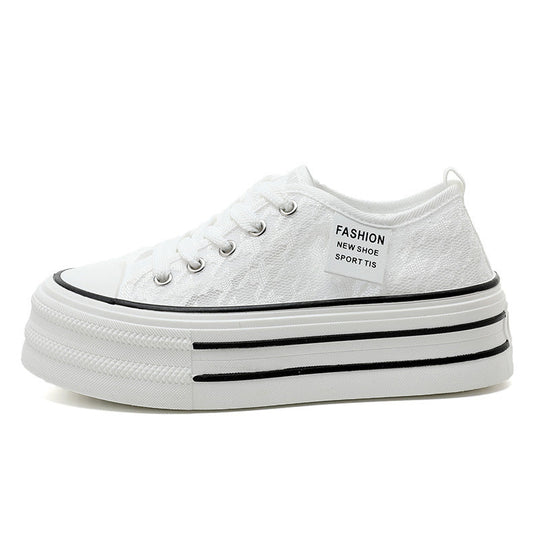 Damen Plateau-Sneaker mit modischem Textil-Obermaterial und rutschfester Sohle