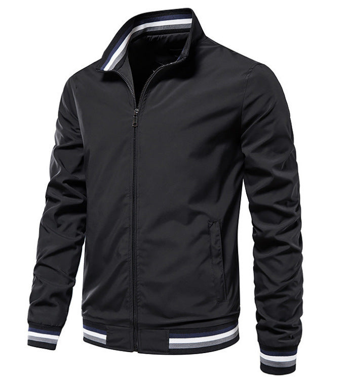 Herren leichte Bomberjacke mit Stehkragen, winddichter Außenlage und elastischen Rippbündchen Shop Nory