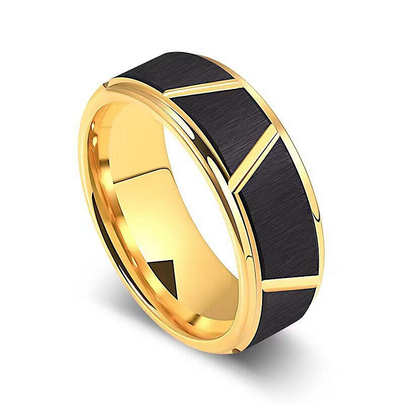 Herren Ring mit modernem, geometrischem Design und mattem Oberflächenfinish Shop Nory