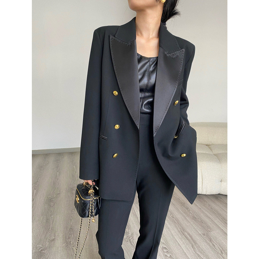 Damen Eleganter Doppeltreiher Blazer Shop Nory
