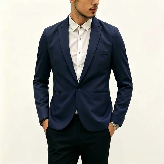 Herren Zweiteiliges Slim‑Fit Anzugset mit schmalem Revers und Stretchgewebe Shop Nory