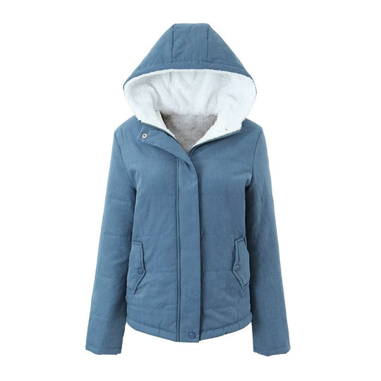 Damen Kapuzenjacke mit Teddyfutter und verdecktem Reißverschluss Shop Nory
