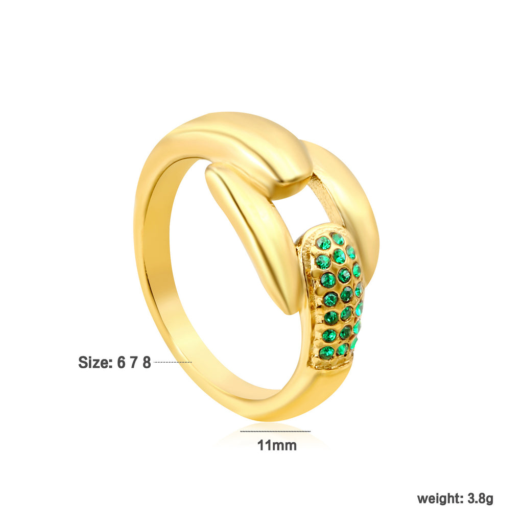 Damen Ring mit doppeltem Knoten-Design und elegantem Goldakzent Shop Nory