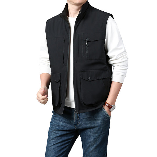 Herren Leichte Thermo-Fleeceweste mit Stehkragen, Frontreißverschluss und Seitentaschen Shop Nory