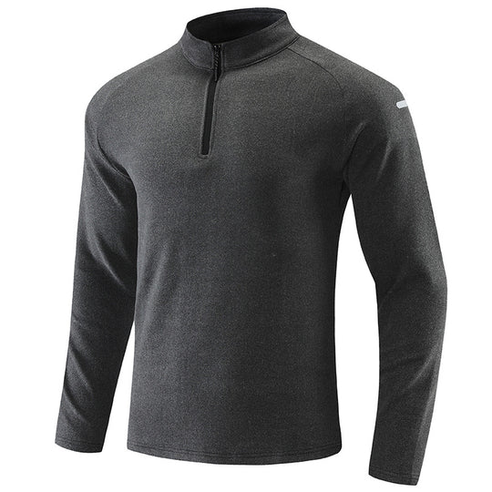 Herren Atmungsaktives Funktions-Langarmshirt mit Stehkragen und kurzem Reißverschluss Shop Nory