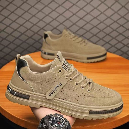 Herren Lässige Veloursleder-Sneaker mit perforiertem Obermaterial und robuster Profilsohle Shopy Nory