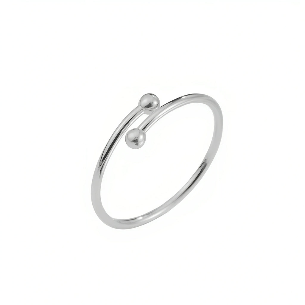 Damen Offener Minimalistischer Ring mit Kugeldetails Shop Nory