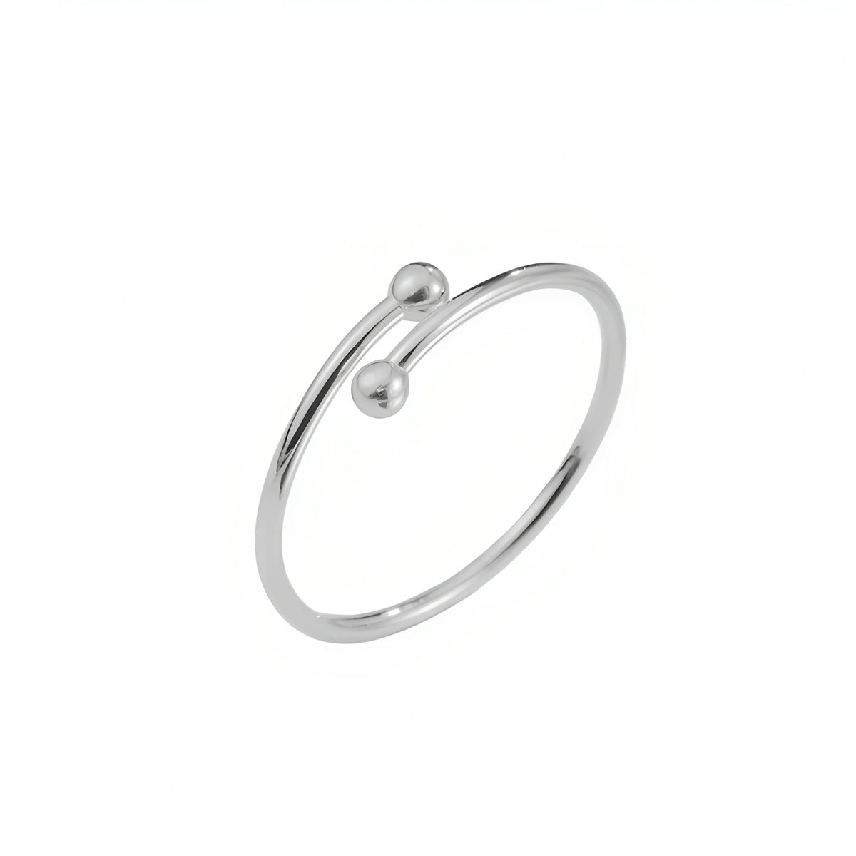 Damen Offener Minimalistischer Ring mit Kugeldetails Shop Nory