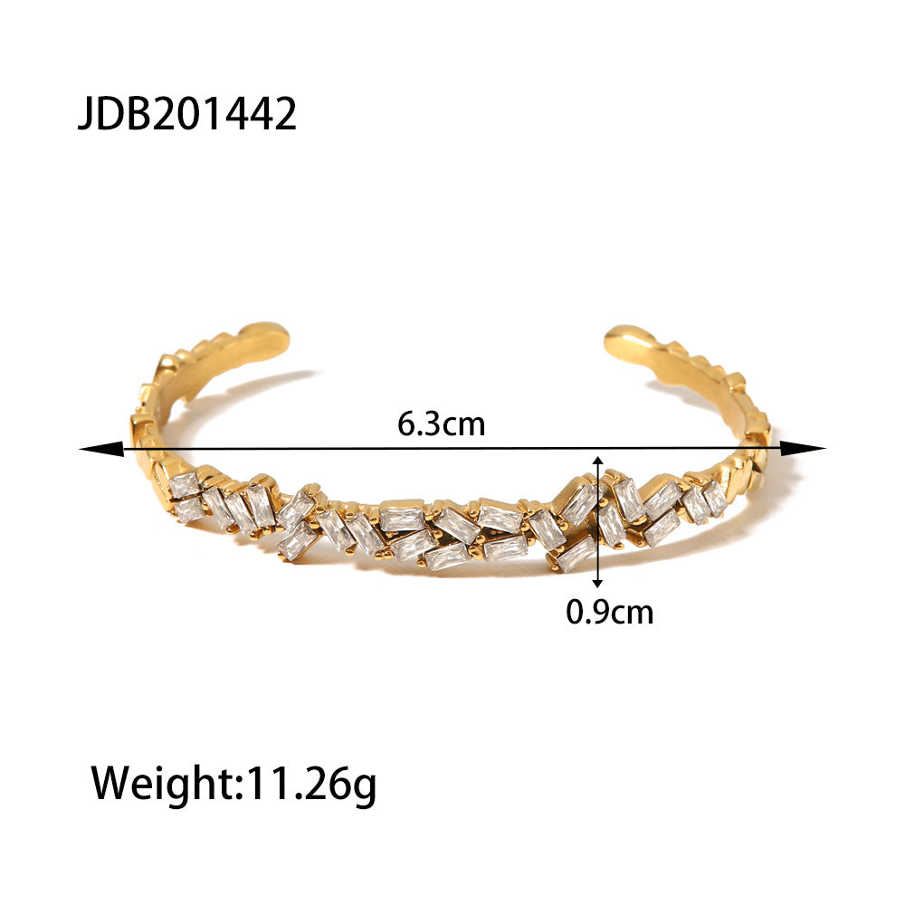 Damen Offenes Armband aus hochwertigem Edelstahl mit elegantem Design Shop Nory