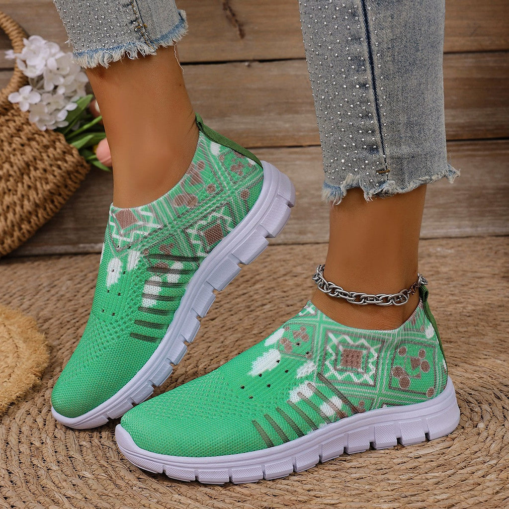 Damen moderne Slip-On Sneakers mit atmungsaktivem Stretch-Obermaterial