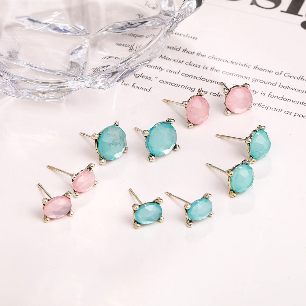 Damen Ohrringe Set mit funkelnden, bunten Steinen Shop Nory