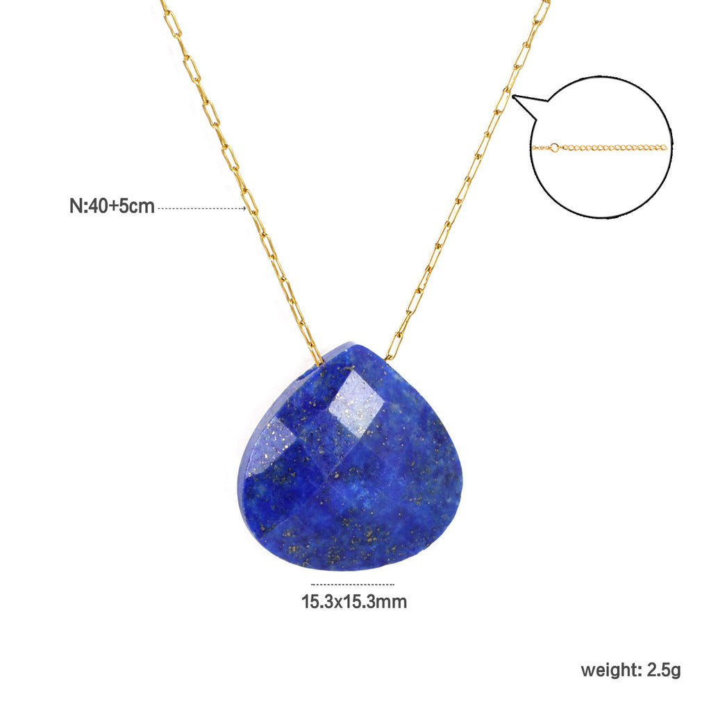 Damen Halskette mit funkelndem Tropfenanhänger und goldplattiertem Edelstahl Shop Nory