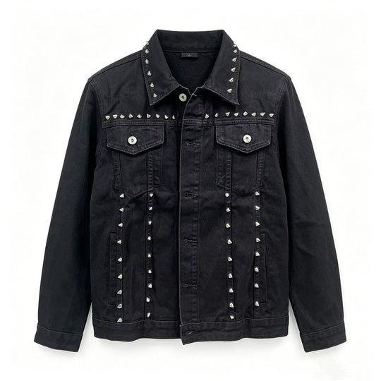 Herren Modische Jeansjacke mit Nieten Shop Nory