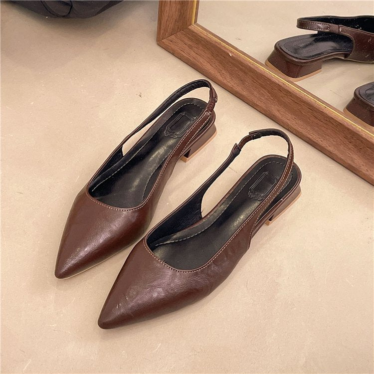 Damen Slingback Pumps aus glänzendem Material Shopnory