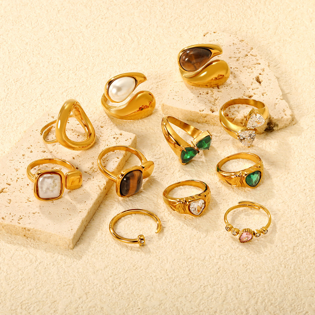 Damen verstellbarer Ring mit funkelndem Zirkonia Shop Nory