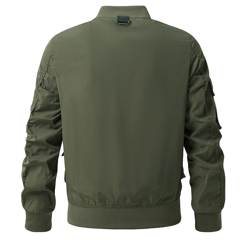 Herren taktische Multi-Taschen Bomberjacke im Utility‑Stil mit Cargofächern und Rippenbündchen Shop Nory