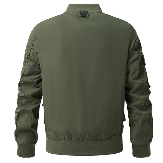 Herren taktische Multi-Taschen Bomberjacke im Utility‑Stil mit Cargofächern und Rippenbündchen Shop Nory