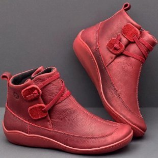 Damen Knöchelhohe Komfort-Boots aus Lederoptik mit Klettriemen und elastischer Schnürung Shop Nory