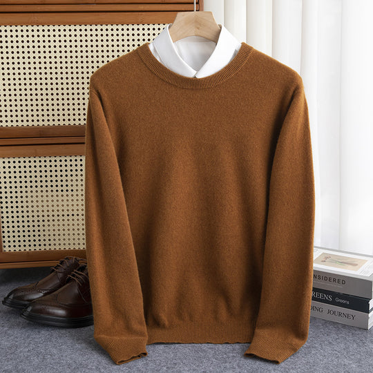 Herren Schlichter Rundhals-Feinstrickpullover kaschmirähnliche Haptik mit gerippten Abschlüssen Shop Nory