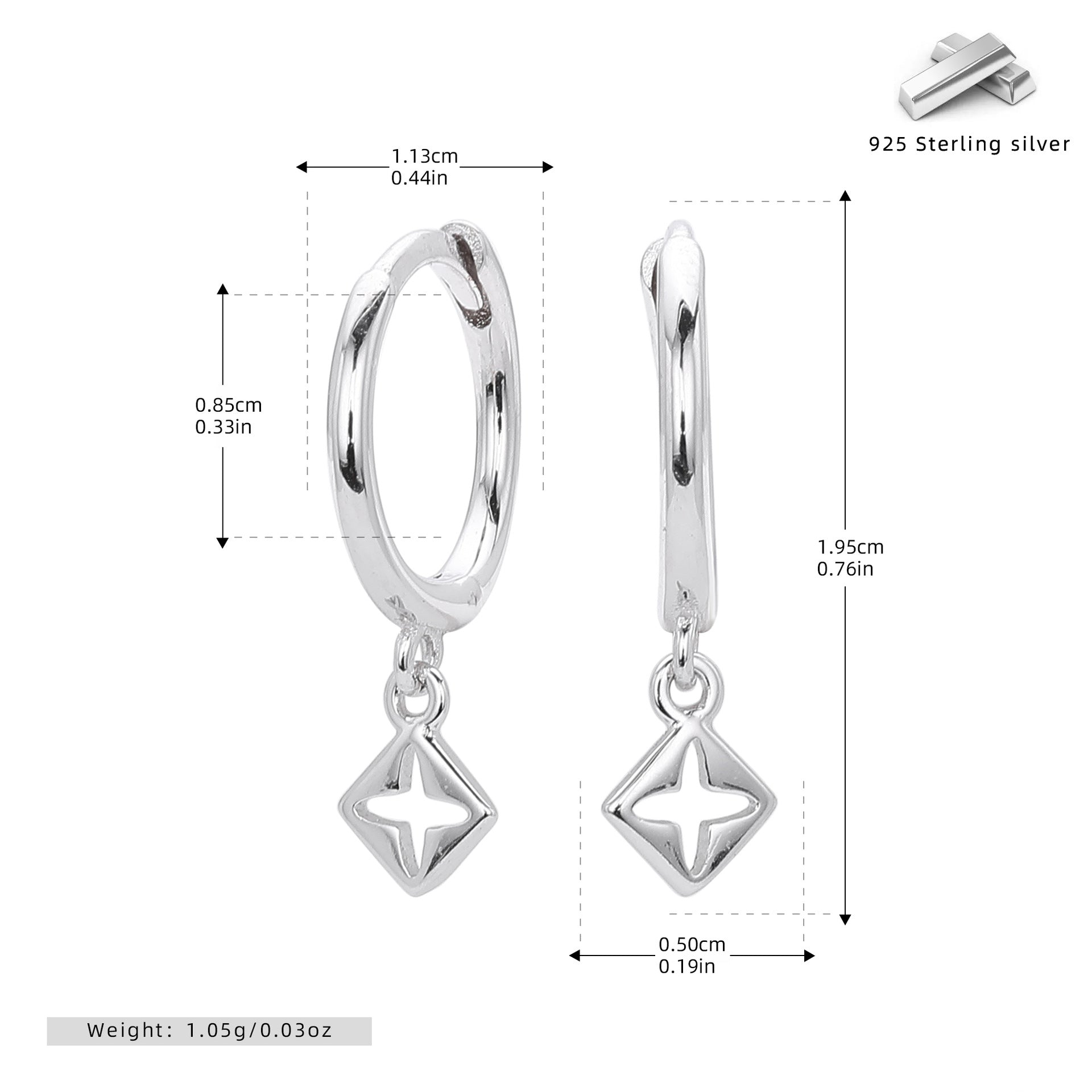 Damen Creolen mit filigranem Anhängerdesign Shop Nory