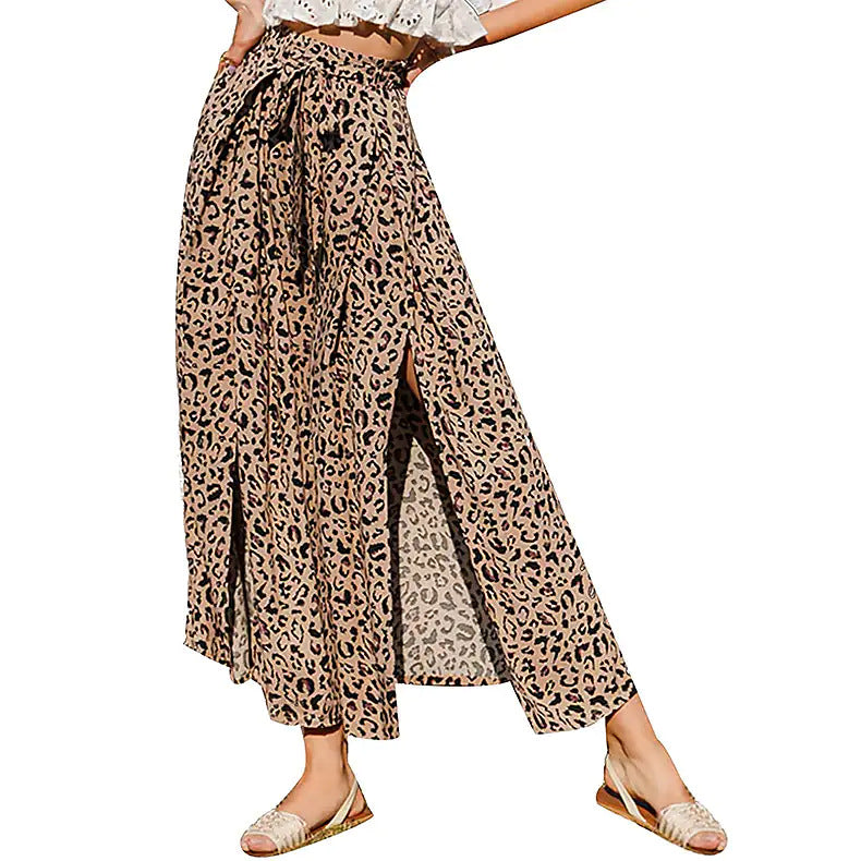 Damen Weite Palazzo-Hose mit floralem Design und elastischem Bund