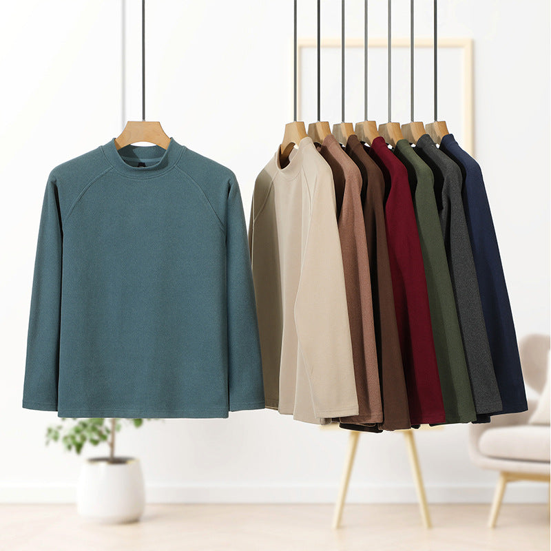Herren Premium-Mockneck-Pullover aus feinem Woll-Mix mit Raglanärmeln Shop Nory