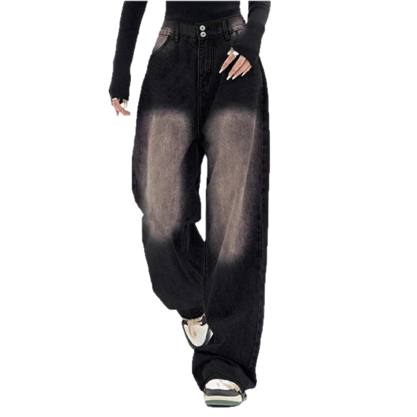 Damen Hochtaillierte Baggy-Jeans aus Denim mit extra weitem Bein und Used‑Fade Shop Nory