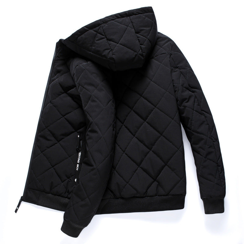 Herren gesteppte Kapuzenjacke mit leichter Thermo‑Isolierung und Rippbündchen Shop Nory