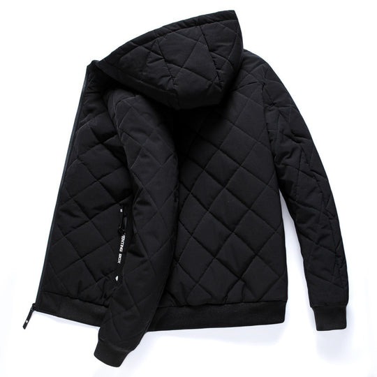 Herren gesteppte Kapuzenjacke mit leichter Thermo‑Isolierung und Rippbündchen Shop Nory