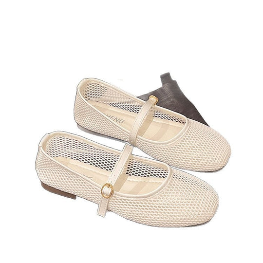 Damen atmungsaktive Ballerinas mit verstellbarem Riemen