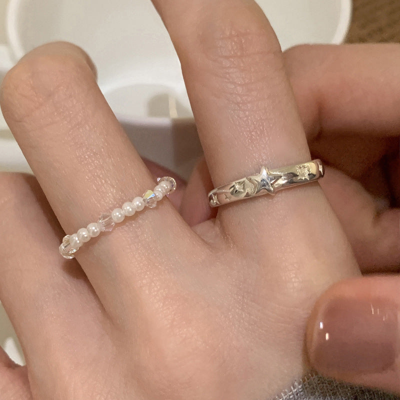 Damen Offener Ring mit funkelnden Sternmotiven Shop Nory