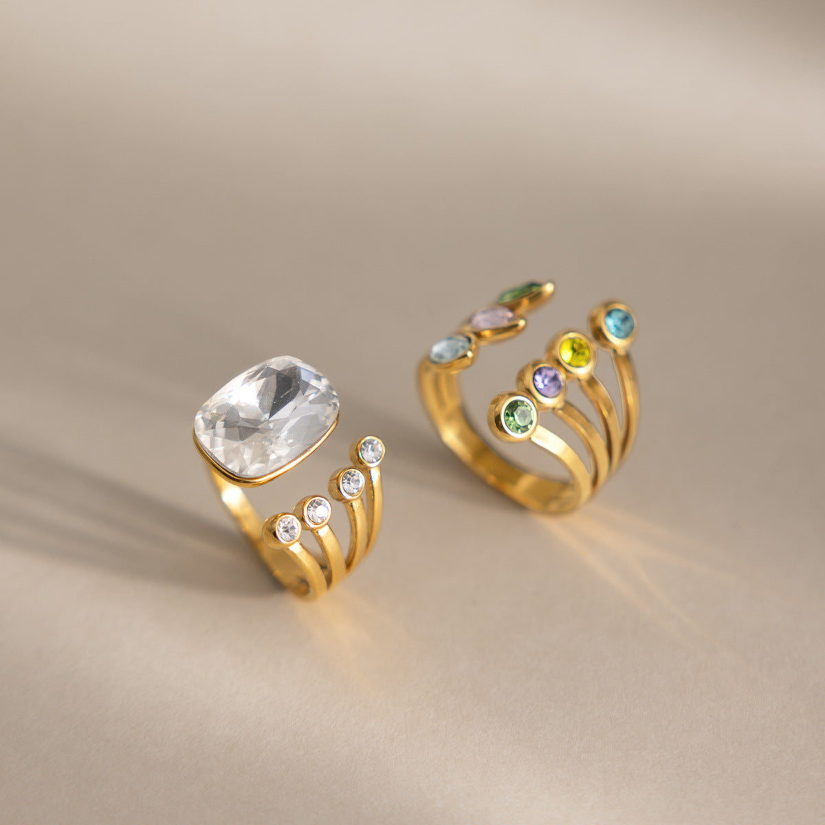 Damen Offener Ring mit funkelndem Kristallbesatz Shop Nory