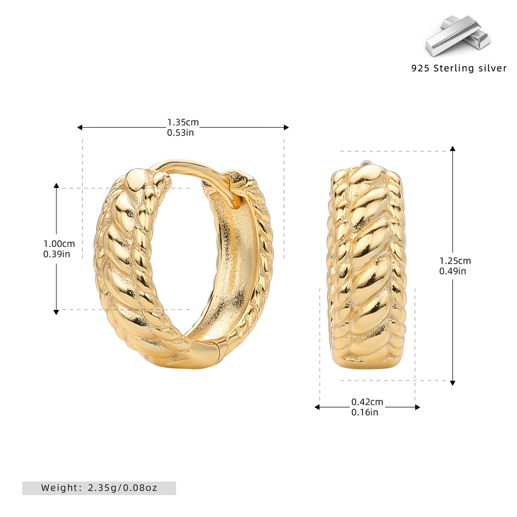 Damen Creolen im modernen Kordeldesign aus hochwertigem 925 Sterling Silber Shop Nory