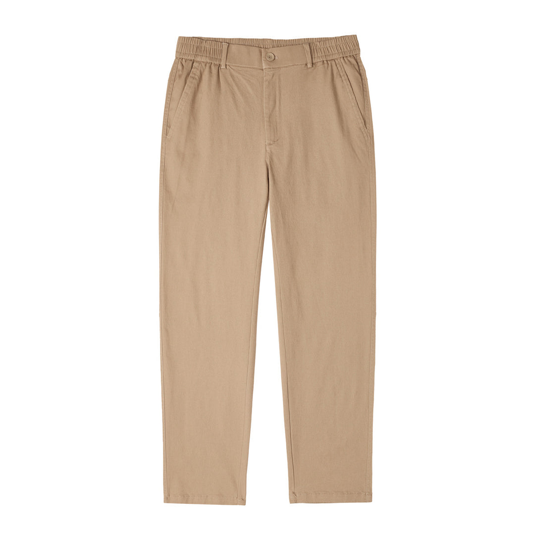 Herren Konisch zulaufende Baumwoll-Chinohose mit elastischem Bund und klassischen Eingrifftaschen Shop Nory