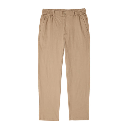 Herren Konisch zulaufende Baumwoll-Chinohose mit elastischem Bund und klassischen Eingrifftaschen Shop Nory