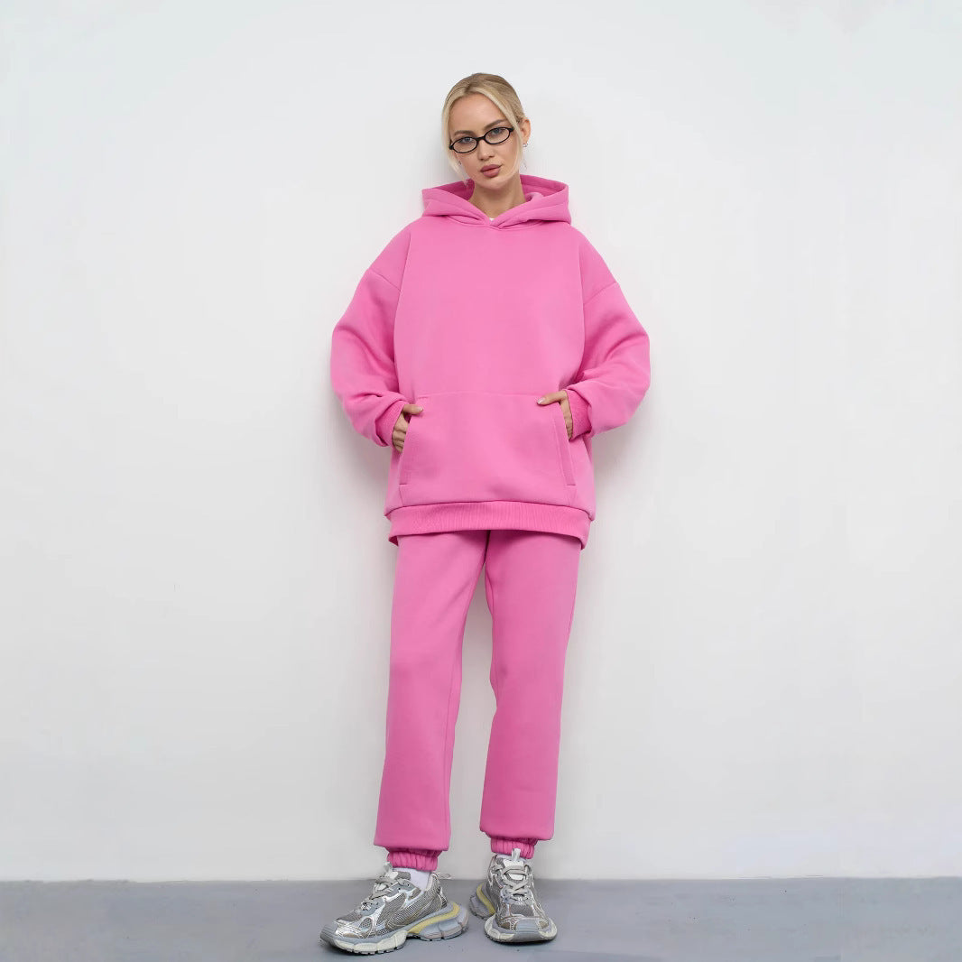 Damen großzügiger Kapuzenpullover Oversize mit Kängurutasche und weichem French-Terry Shop Nory