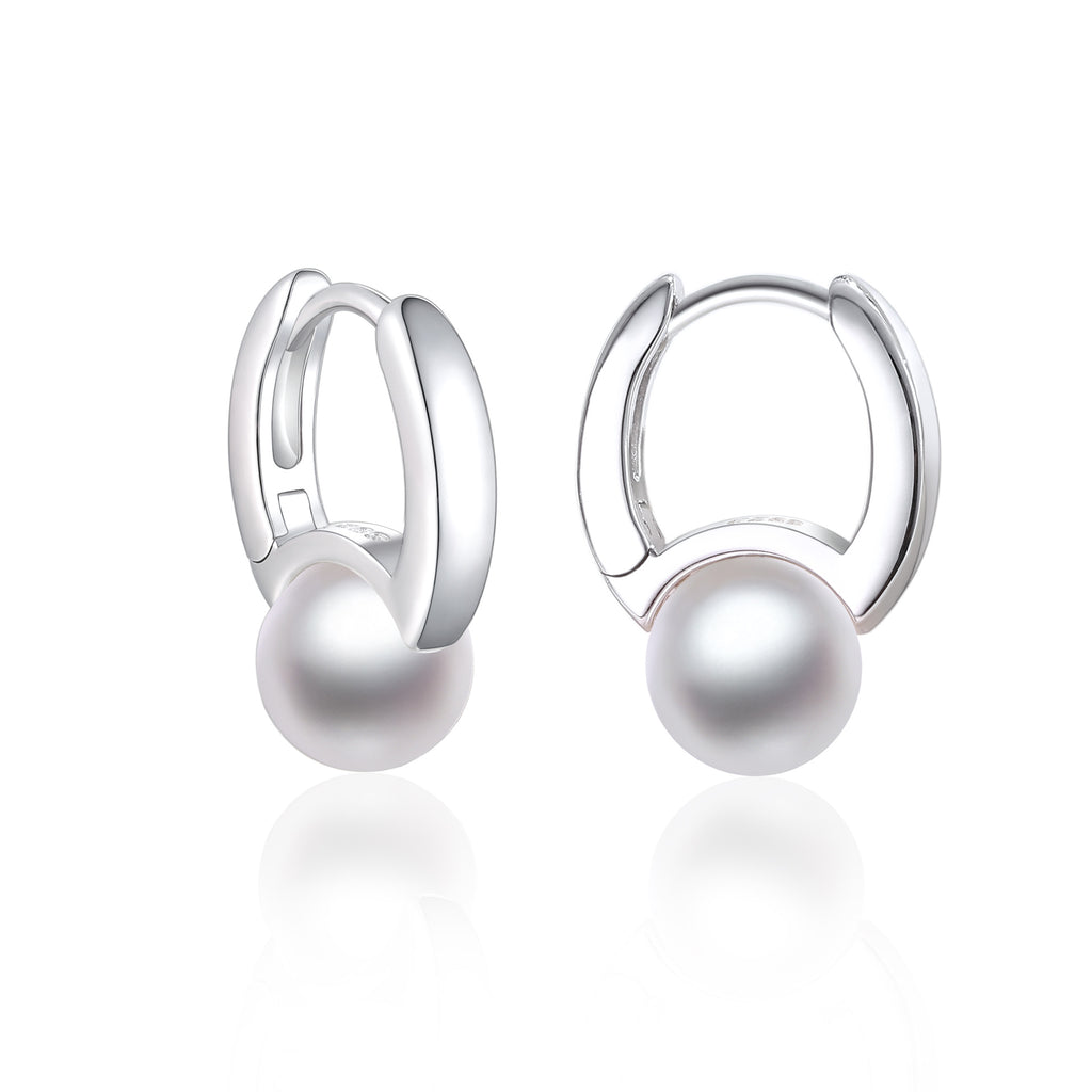Damen Perlenohrringe mit modernem Ringdesign Shop Nory