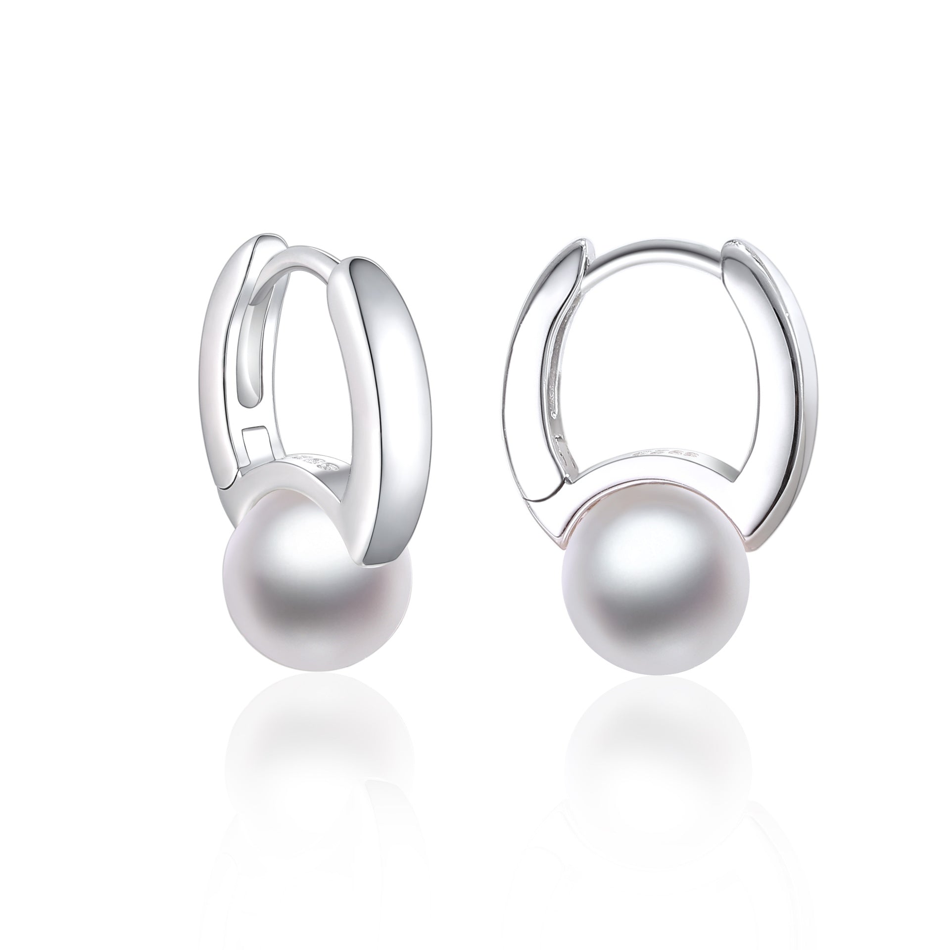 Damen Perlenohrringe mit modernem Ringdesign Shop Nory