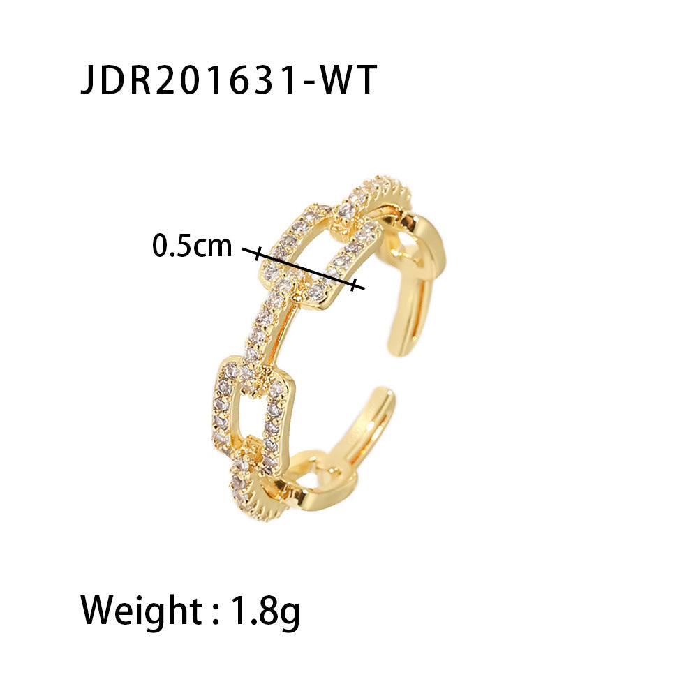 Damen Offener Ring mit elegantem Zirkonia-Design Shop Nory